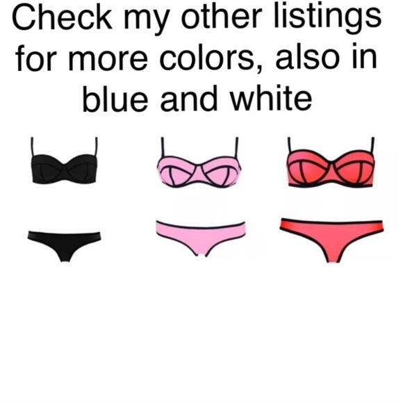 Neon Coral Red Orange Watermelon Bikini Neoprene - Picture 5 of 5